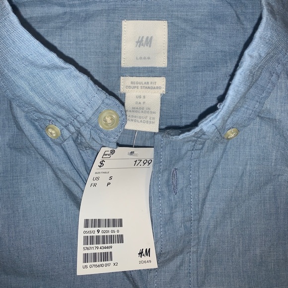 NWT! H&M Button-Up Pocket Collared Tee - Picture 3 of 5